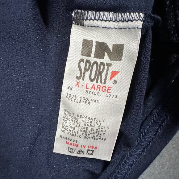 Vtg Insport Mens XL Navy Blue Short Sleeve Endurance Tee Coolmax Polyester - Picture 7 of 9